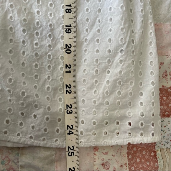 a new day puff sleeve eyelet blouse top shirt size large 100% cotton NWOT boho - Picture 13 of 14